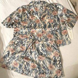 Rachel Zoe satin floral print lounge set
